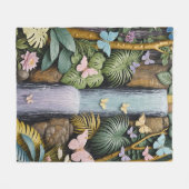 Betoverde Waterval Oase Fleece Deken (Voorkant (Horizontaal))