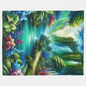 Betoverde waterval oase fleece deken (Voorkant (Horizontaal))