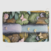 Betoverde Waterval Oase Golfhanddoek (Horizontaal)