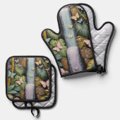 Betoverde Waterval Oase Ovenwant & Pannenlap Set (Voorkant / Achterkant)