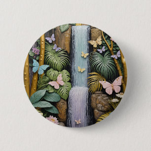Betoverde Waterval Oase Ronde Button 5,7 Cm