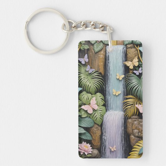 Betoverde Waterval Oase Sleutelhanger (Voorkant)