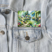 Betoverde Waterval Tuin Waterlelvijver Button (Insitu)