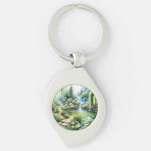 Betoverde Waterval Tuin Waterlelvijver Sleutelhanger