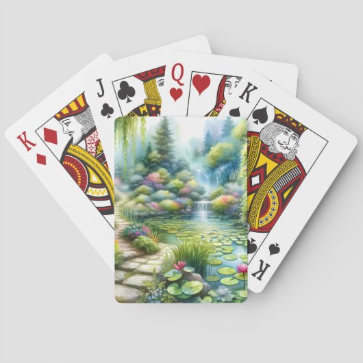 Betoverde Watervaltuin Waterlelivered Pokerkaarten (Achterkant)