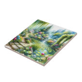 Betoverde Watervaltuin Waterleliveredam Tegeltje (Zijkant)