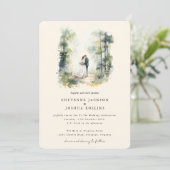 Betoverde Waterverf Boheemse Boheemse Bruiloft Kaart (Staand voorkant)