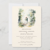 Betoverde Waterverf Boheemse Boheemse Bruiloft Kaart (Voorkant)
