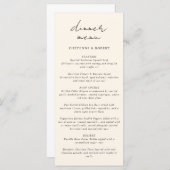 Betoverde Waterverf Boheemse Boheemse Bruiloft Menu (Voorkant / Achterkant)