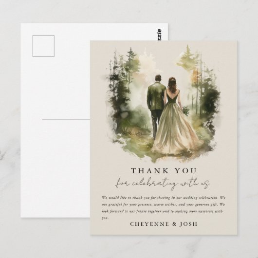 Betoverde Waterverf Boheemse Boheemse Dank u Briefkaart (Voorkant / Achterkant)