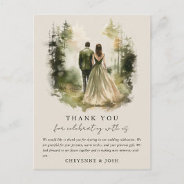 Betoverde Waterverf Boheemse Boheemse Dank u Briefkaart