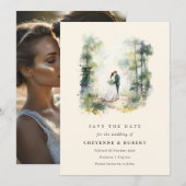 Betoverde Waterverf Boheemse Boheemse Save the Dat Kaart (Voorkant / Achterkant)