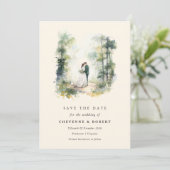 Betoverde Waterverf Boheemse Boheemse Save the Dat Kaart (Staand voorkant)