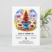 Betoverde Waterverf Chocolade Verjaardag Kaart (Staand voorkant)