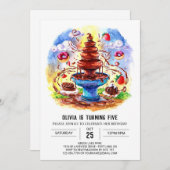 Betoverde Waterverf Chocolade Verjaardag Kaart (Voorkant / Achterkant)