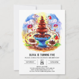 Betoverde Waterverf Chocolade Verjaardag Kaart