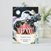 Betoverde Waterverf Circus Verjaardag Bedankkaart (Staand voorkant)
