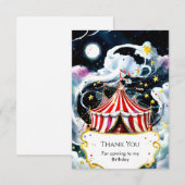 Betoverde Waterverf Circus Verjaardag Bedankkaart (Voorkant / Achterkant)