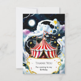 Betoverde Waterverf Circus Verjaardag Bedankkaart