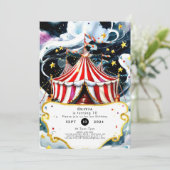 Betoverde Waterverf Circus Verjaardag Kaart (Staand voorkant)