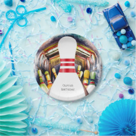 Betoverde Waterverf Custom Bowling Verjaardag Papieren Bordje