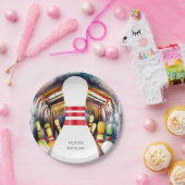 Betoverde Waterverf Custom Bowling Verjaardag Papieren Bordje (Feest)