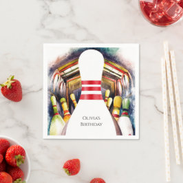 Betoverde Waterverf Custom Bowling Verjaardag Servet