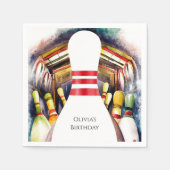 Betoverde Waterverf Custom Bowling Verjaardag Servet (Voorkant)