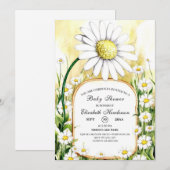 Betoverde Waterverf Daisy Baby shower Kaart (Voorkant / Achterkant)