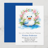 Betoverde Waterverf Duck Boy Baby shower Kaart (Voorkant / Achterkant)