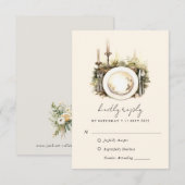 Betoverde Waterverf Forest Boho bruiloft RSVP Kaar Kaartje (Voorkant / Achterkant)