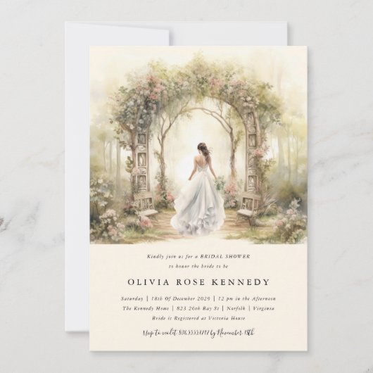 Betoverde Waterverf Forest Boho Vrijgezellenfeest Kaart (Voorkant)