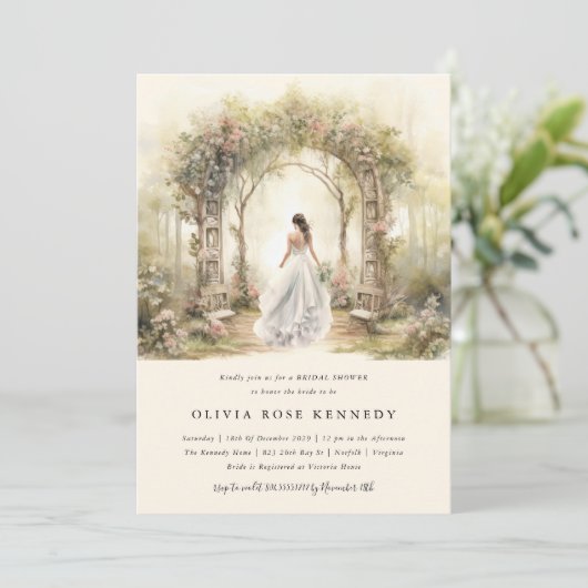 Betoverde Waterverf Forest Boho Vrijgezellenfeest Kaart (Staand voorkant)