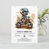 Betoverde Waterverf Motorcycle Birthday Kaart (Staand voorkant)