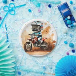 Betoverde Waterverf Motorcycle Birthday Papieren Bordje