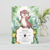 Betoverde Waterverf Otter Verjaardag Kaart (Staand voorkant)