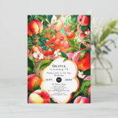 Betoverde Waterverf Peach Verjaardag Kaart (Staand voorkant)