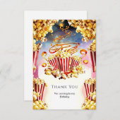 Betoverde Waterverf Popcorn Verjaardag Bedankkaart (Voorkant / Achterkant)