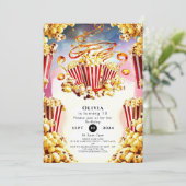 Betoverde Waterverf Popcorn Verjaardag Kaart (Staand voorkant)