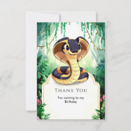 Betoverde Waterverf Snake Verjaardag Bedankkaart