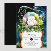 Betoverde Waterverf Uil Verjaardag Kaart (Voorkant / Achterkant)