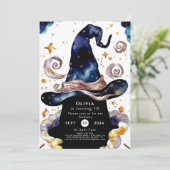 Betoverde Waterverf Whimsy Wizard Verjaardag Kaart (Staand voorkant)