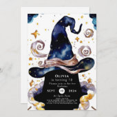 Betoverde Waterverf Whimsy Wizard Verjaardag Kaart (Voorkant / Achterkant)