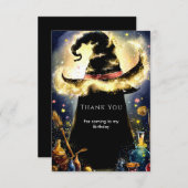 Betoverde Waterverf Wizard Verjaardag Bedankkaart (Voorkant / Achterkant)