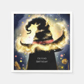 Betoverde Waterverf Wizard Verjaardag Servet (Voorkant)
