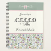 Betoverde Weide Cello Oefenschema | Bloemmotief Planner (Voorkant)