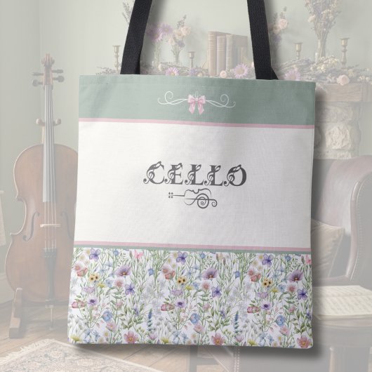 Betoverde Weide Cello Tas | Bloemige Muzikant