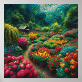 Betoverde wervelingen: een tuin van Van Gogh-drome Poster