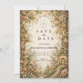 Betoverde Whimsical Bosbruiloft Save The Date (Voorkant)