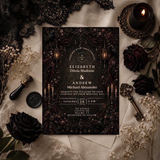 Betoverde Whimsy Goth Trouwdag Kaart